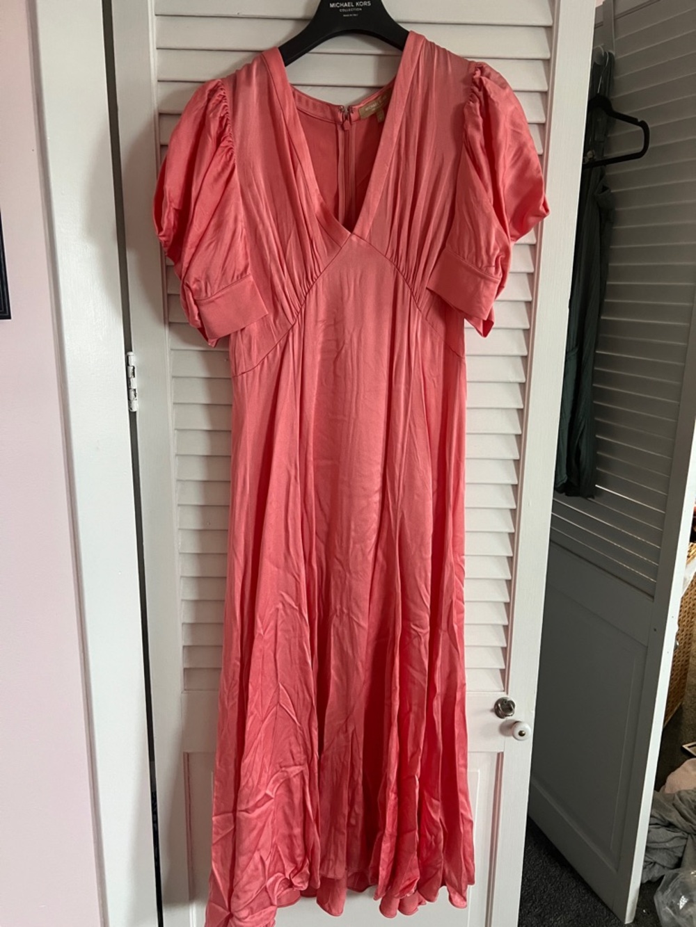 Michael Kors Collection Coral V-Neck Maxi Dress